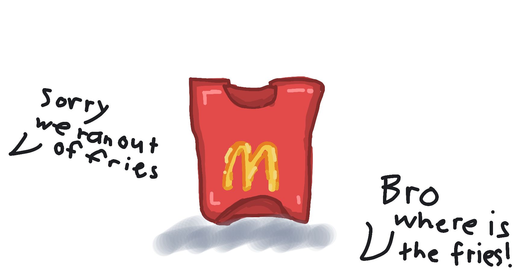 where is the fries!!!>: